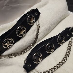 Leather Boot Strap Chains - Texas Star